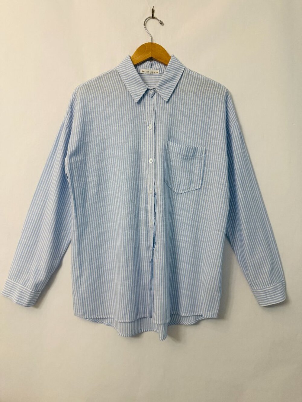 Be Cool Cotton Shirt Long Sleeve Collared Front Pocket